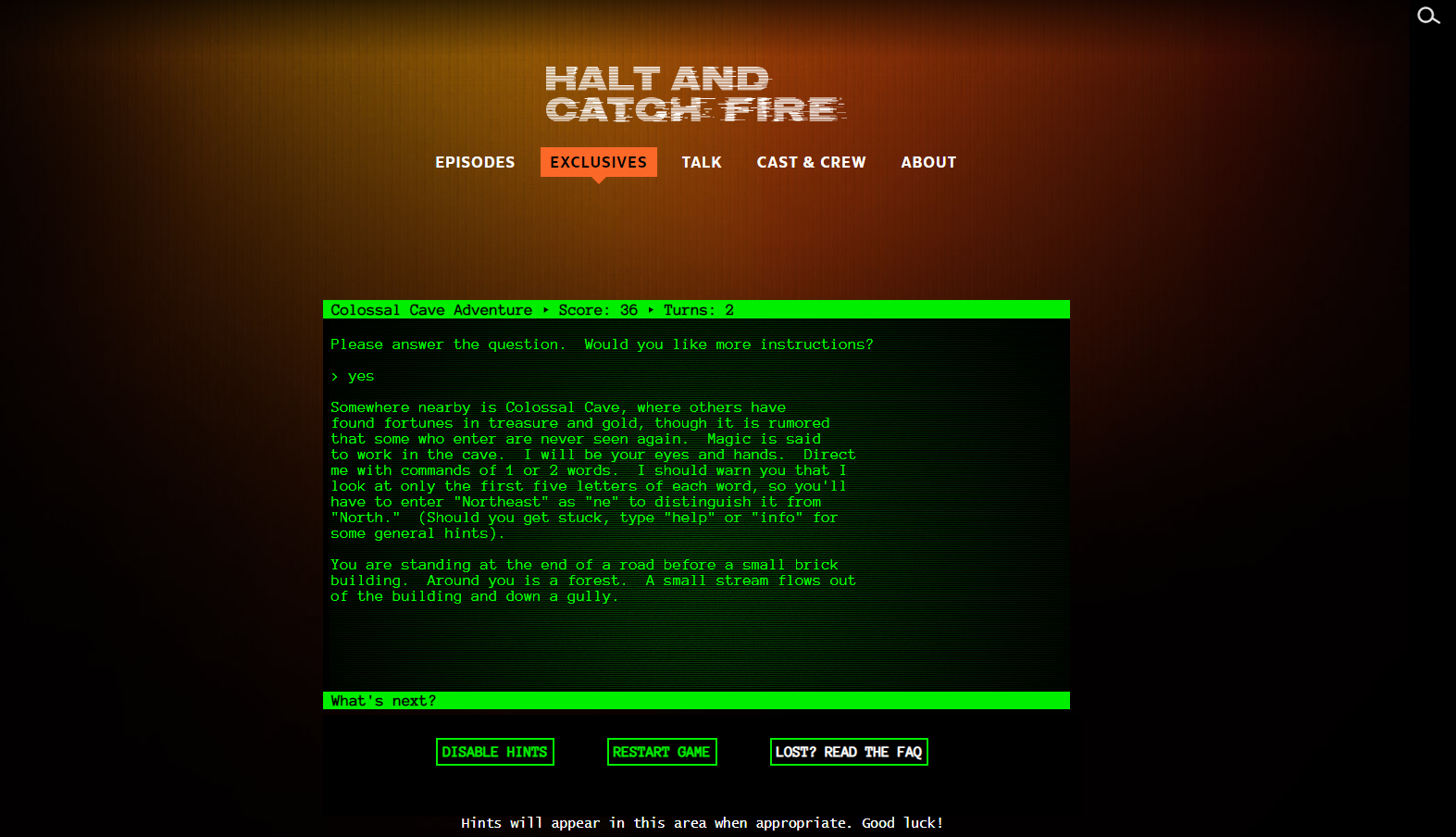 Играјте ја Colossal Cave Adventure на екран од 1983 година