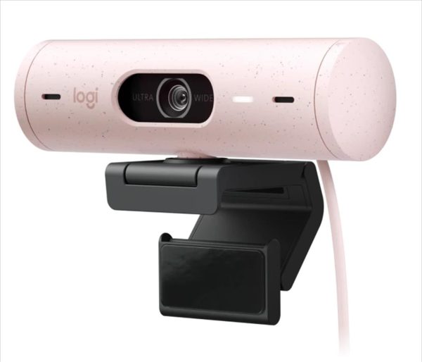 Web camera logitech brio 500 rose 1080p/30fps, usb-c, rose, 960-001421