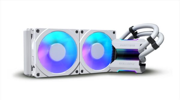 Coolers cpu aio phanteks glacier one mph, 2x120mm  pwm fans, white, ph-go240mph_dwt01