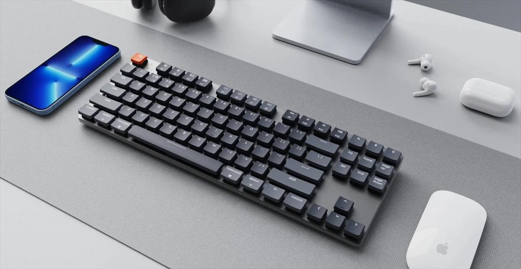 KEYBOARD MECHANICAL KEYCHRON K1 SE HS AL TOP CASE LOW PROFILE RGB LED TKL Gateron Blue switch Multi-Device(Wired+Bluetooth)Black, KEYCHRON-KEY-K1SE-H2 08412