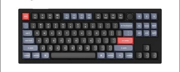 KEYBOARD MECHANICAL KEYCHRON V3 TKL QMK/VIA RGB Keychron K PRO Blue switch, Carbon Black (Non-Transparent), w/knob, KEYCHRON-KEY-V3-D2