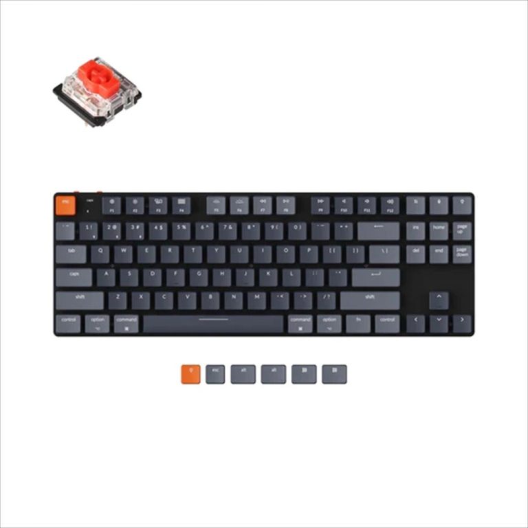 KEYBOARD MECHANICAL KEYCHRON K1 SE HS AL TOP CASE LP RGB LED TKL Keychron Optical Red switch Multi-Device(Wired+Bluetooth),Black, KEYCHRON-KEY-K1SE-E1