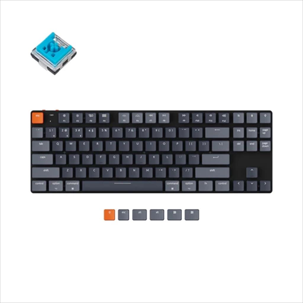 KEYBOARD MECHANICAL KEYCHRON K1 SE HS AL TOP CASE LP WHT LED TKL Keychron Optical Blue switch Multi-Device(Wired+Bluetooth)Black, KEYCHRON-KEY-K1SE-D2 08426