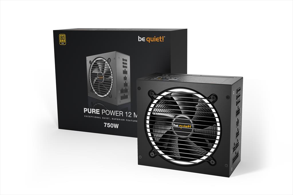 PSU 750W BE QUIET! PURE POWER 12 M w/PCIe 5.0, 80 Plus GOLD FULL MODULAR, BN343 26196