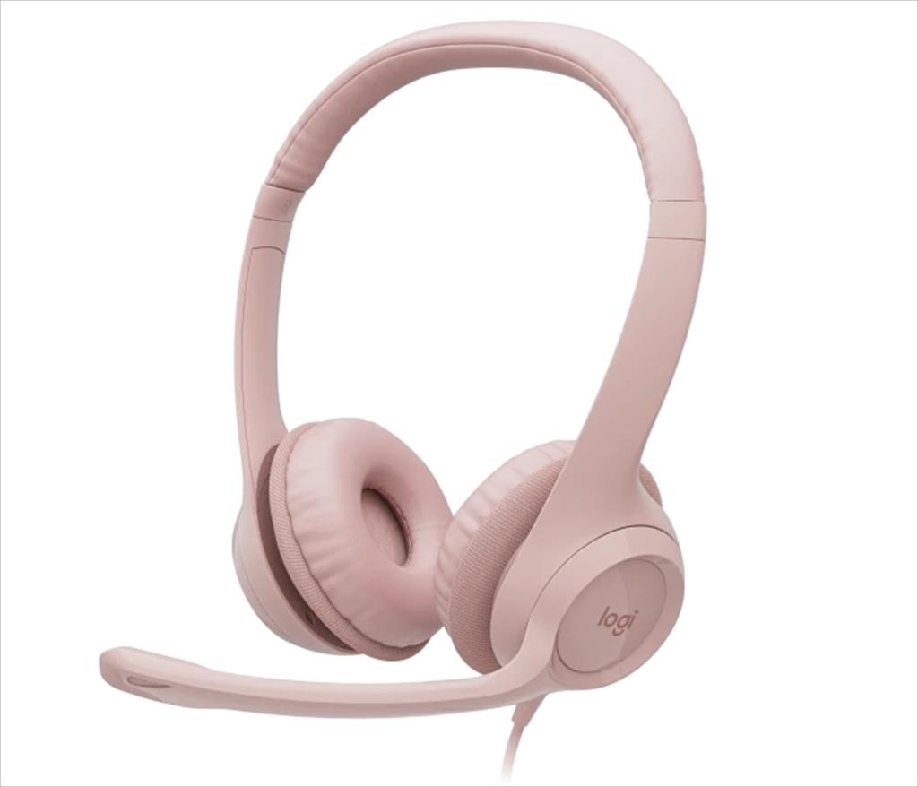 HEADPHONES LOGITECH H390 USB Rose w/Microphone 981-001281 41237