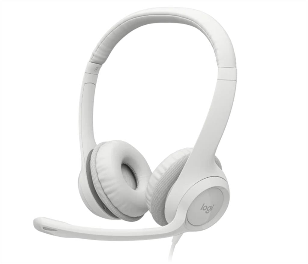 HEADPHONES LOGITECH H390 USB White w/Microphone 981-001286 41238