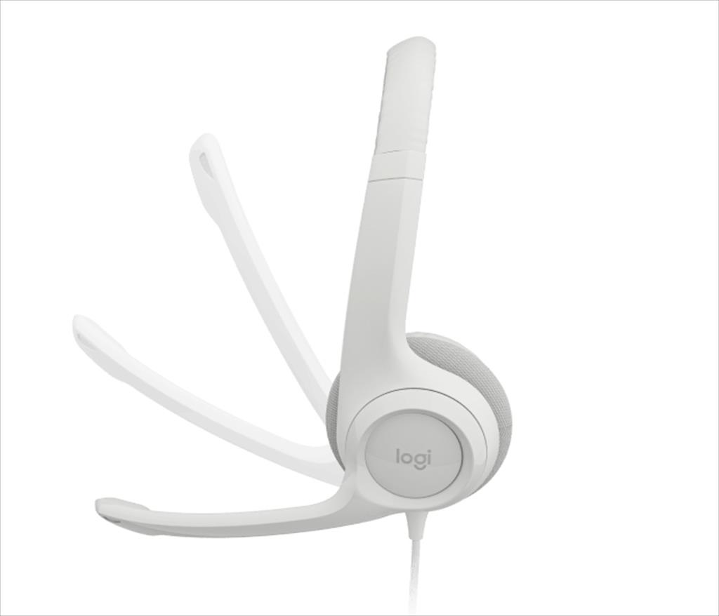 HEADPHONES LOGITECH H390 USB White w/Microphone 981-001286 41238
