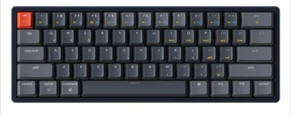 KEYBOARD MECHANICAL KEYCHRON K12 AL HOT-SWAPPABLE RGB LED 60% Gateron Blue switch Multi-Device (Wired+Bluetooth), Black, KEYCHRON-KEY-K12-J2