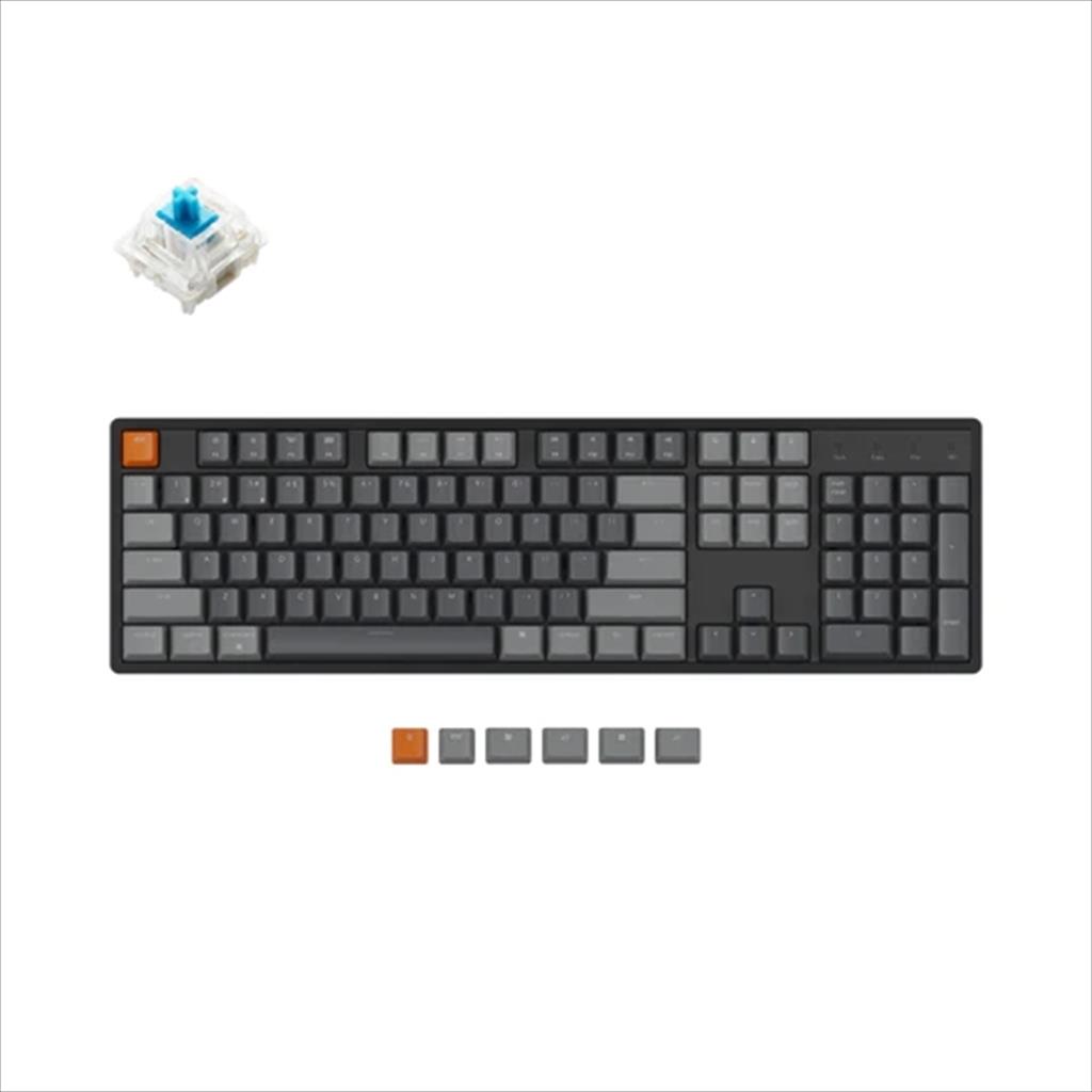 KEYBOARD MECHANICAL KEYCHRON K10 ALUMINUM FULL SIZE RGB LED HS Gateron Blue switch, Black, KEYCHRON-KEY-K10-J2 08499