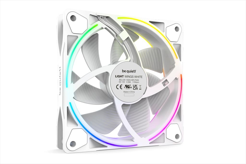 COOLERS CASE FAN 3x120mm BE QUIET! LIGHT WINGS WHITE PWM 1700rpm ARGB, RIFLE BEARING, Triple Pack, BL100 36411