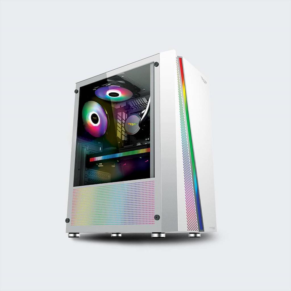 CASE ARMAGGEDDON ATX mid-Tower KAGAMI K2 WHITE w/WINDOW, RGB STRIPE, w/o OD DVD slot 02364