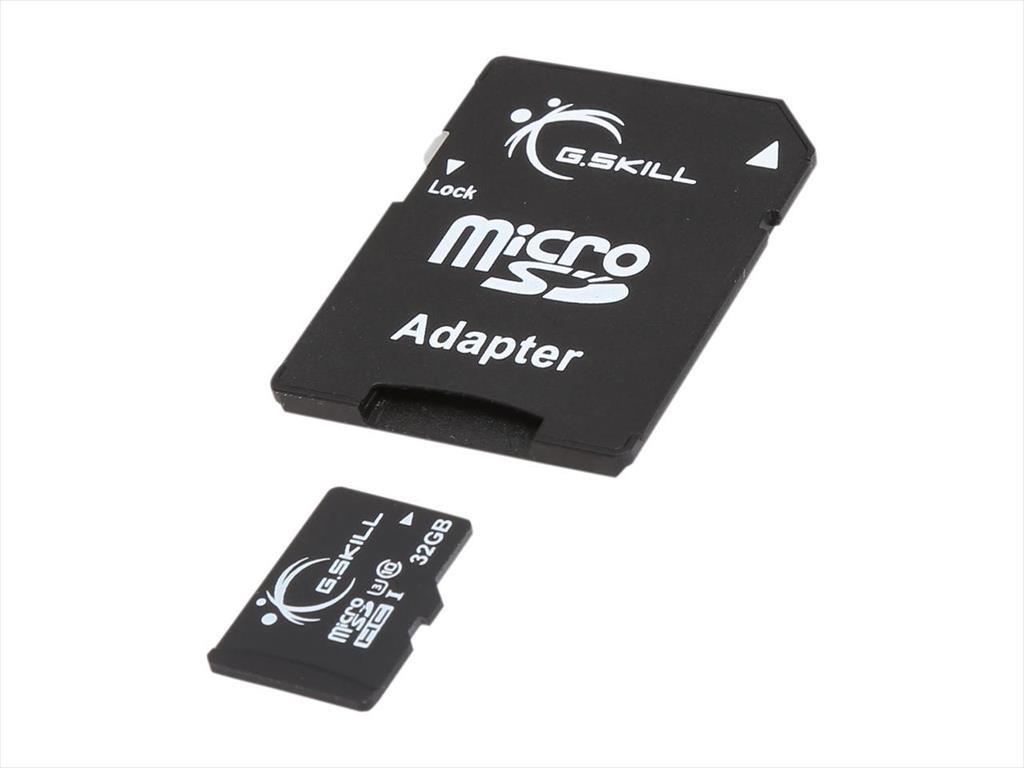 MEMORY CARD G.SKILL MICRO SDHC 32GB w/ADAPTER FF-TSDHC32GA-U3 24095