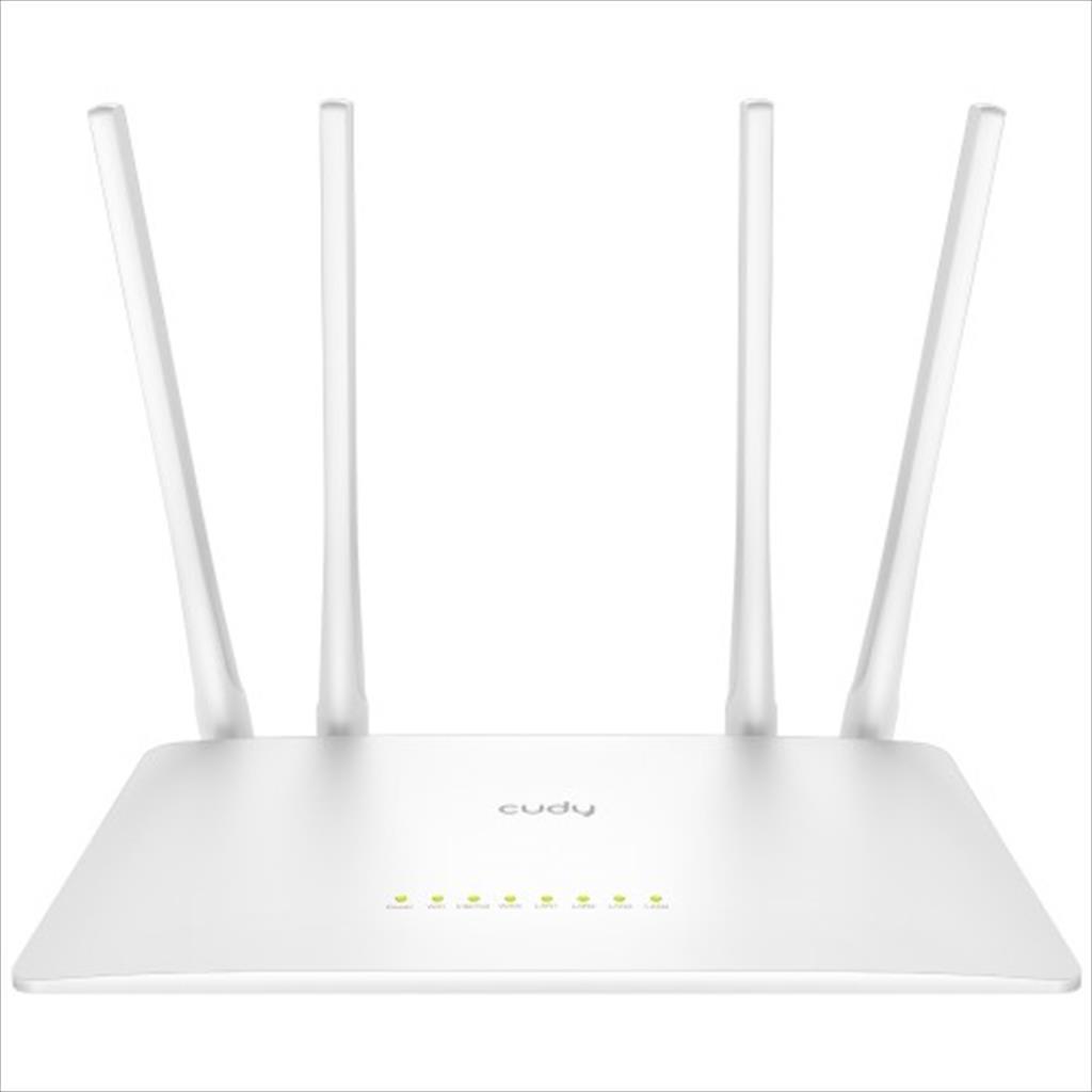 NET ROUTER WIRELESS DUAL BAND AC1200 CUDY WR1200, w/4 antennas, 1x WAN 10/100 port, 4x LAN 10/100 ports 17439