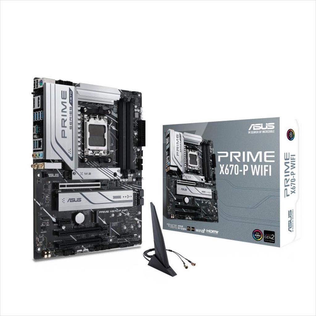 MB AM5 X670-P PRIME WIFI ASUS 4xDDR5 6400Mhz(O.C),HDMI,DP, 3xPCIex16 4.0, PCIex1, 3xM.2, 6xSATAIII, WiFi 6,BT 5.2 18459