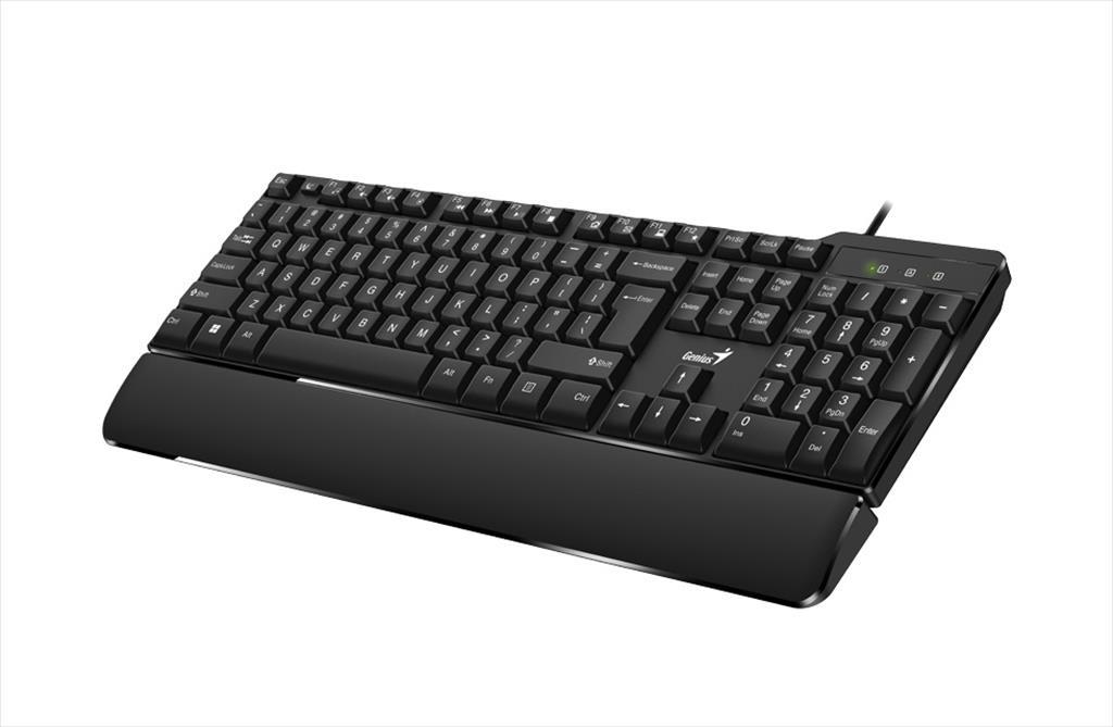 KEYBOARD WIRED USB GENIUS KB-100XP with Palm Rest, Sleep & Multimedia Keys 08512