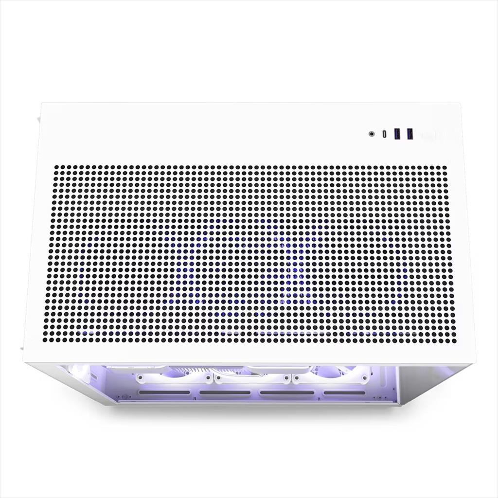 CASE NZXT ATX Mid-Tower H9 FLOW w/2xWINDOWS + Top MESH, 4x F120Q Quiet Airflow fan ,USB-C 3.2, 2xUSB-A 3.2, Matte White CM-H91FW-01 02399