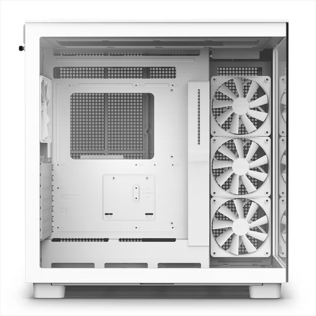 CASE NZXT ATX Mid-Tower H9 FLOW w/2xWINDOWS + Top MESH, 4x F120Q Quiet Airflow fan ,USB-C 3.2, 2xUSB-A 3.2, Matte White CM-H91FW-01 02399