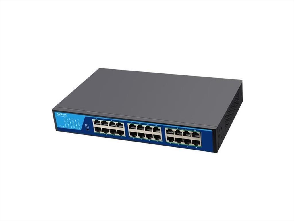 NET Switch DIEWU 24-port 10/100/1000M TXE238 (MTK /EN8853D) IRON SHELL 13" METAL BLACK 17454