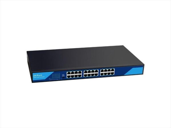 Net switch diewu 24-port 10/100/1000m txe237 (mtk /en8853d) iron shell 19" metal black
