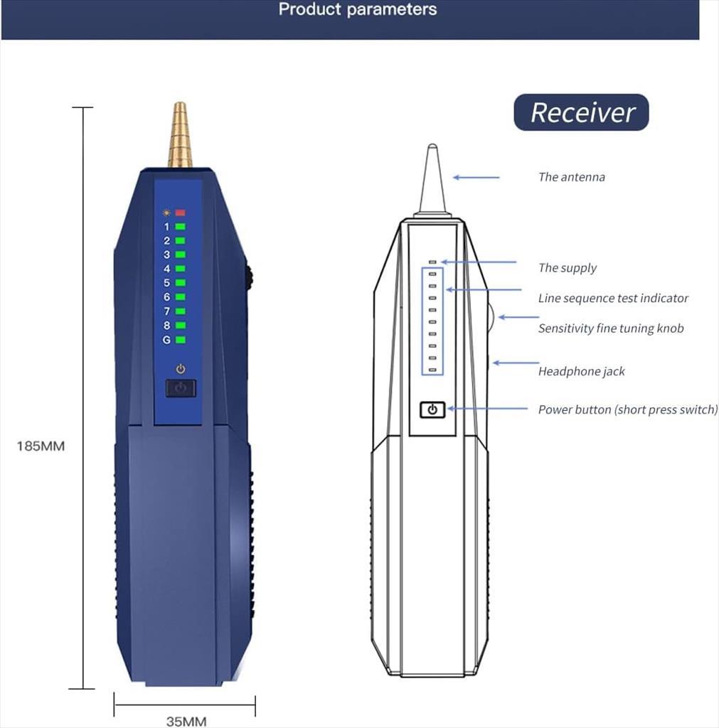 NET LAN WIRE TRACKER DIEWU TXJ006, 4P/8P RJ45/RJ11/Metal Wire, up to 300m 27154