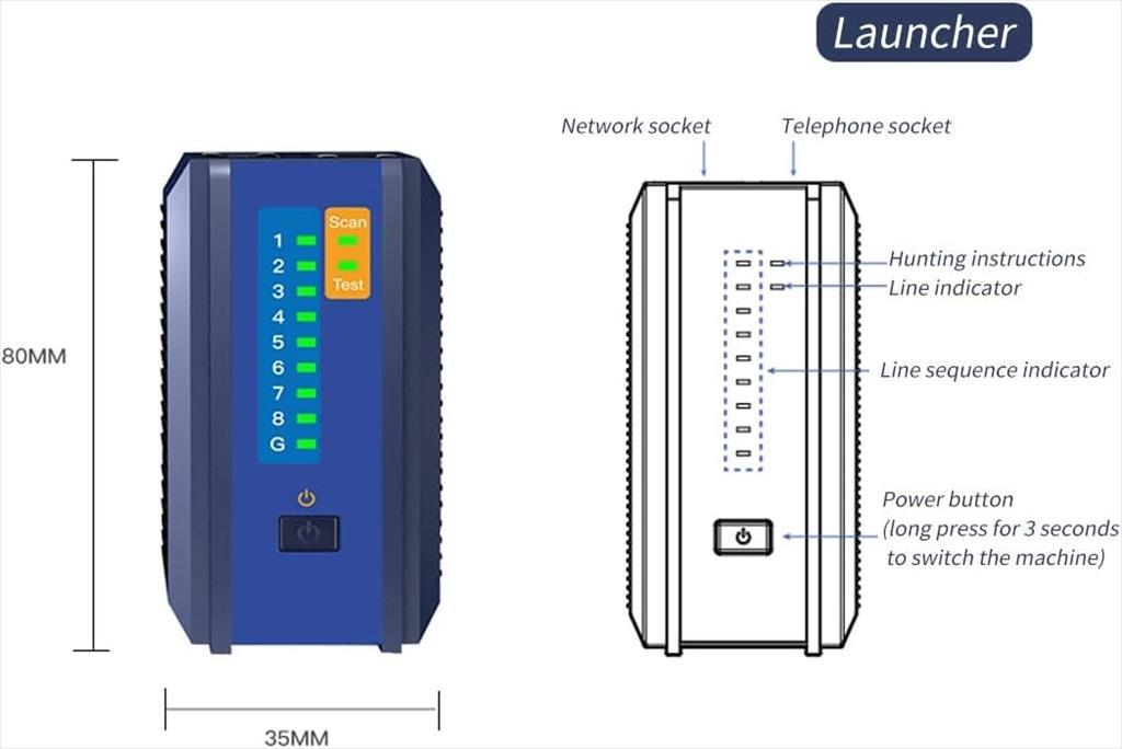 NET LAN WIRE TRACKER DIEWU TXJ006, 4P/8P RJ45/RJ11/Metal Wire, up to 300m 27154