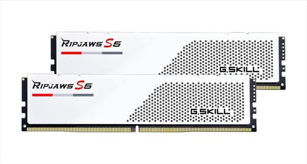 RAM DDR5 64GB(2x32GB) 6000MHz CL30 G.SKILL Ripjaws S5 White F5-6000J3040G32GX2-RS5W 03514