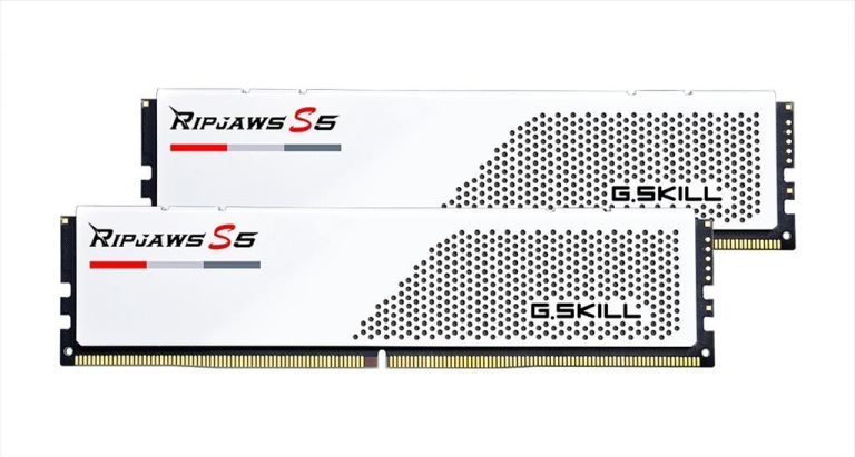 RAM DDR5 64GB(2x32GB) 6000MHz CL30 G.SKILL Ripjaws S5 White F5-6000J3040G32GX2-RS5W