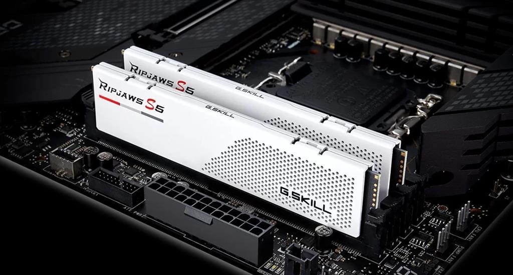 RAM DDR5 64GB(2x32GB) 6000MHz CL30 G.SKILL Ripjaws S5 White F5-6000J3040G32GX2-RS5W 03514