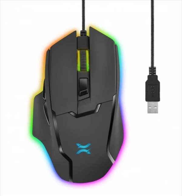 Mouse wired noxo, vex gaming mouse, usb, dpi 7000, 6 programmable buttons, rgb illumination, black