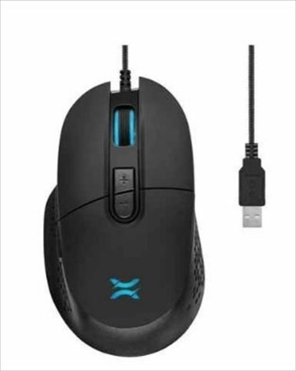 Mouse wired noxo, turmoil gaming mouse, usb, dpi 6400,8 programmable buttons,additional double-click button, colour cycle illumination, black