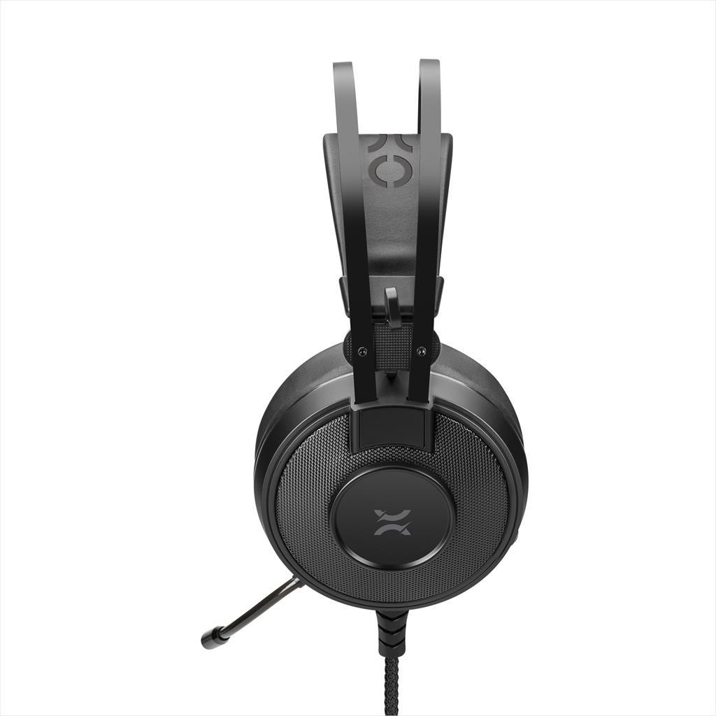 HEADPHONE NOXO CYCLONE GAMING HEADSET, FLEXIBLE MICROPHONE, 2 x 3.5 mm, USB (for illumination), RAINBOW ILLUMINATED EAR CUPS, BRAIDED CABLE 41255