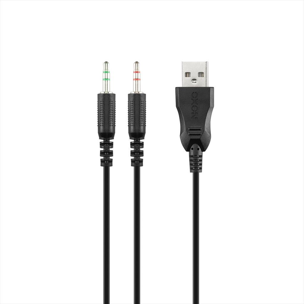 HEADPHONE NOXO CYCLONE GAMING HEADSET, FLEXIBLE MICROPHONE, 2 x 3.5 mm, USB (for illumination), RAINBOW ILLUMINATED EAR CUPS, BRAIDED CABLE 41255