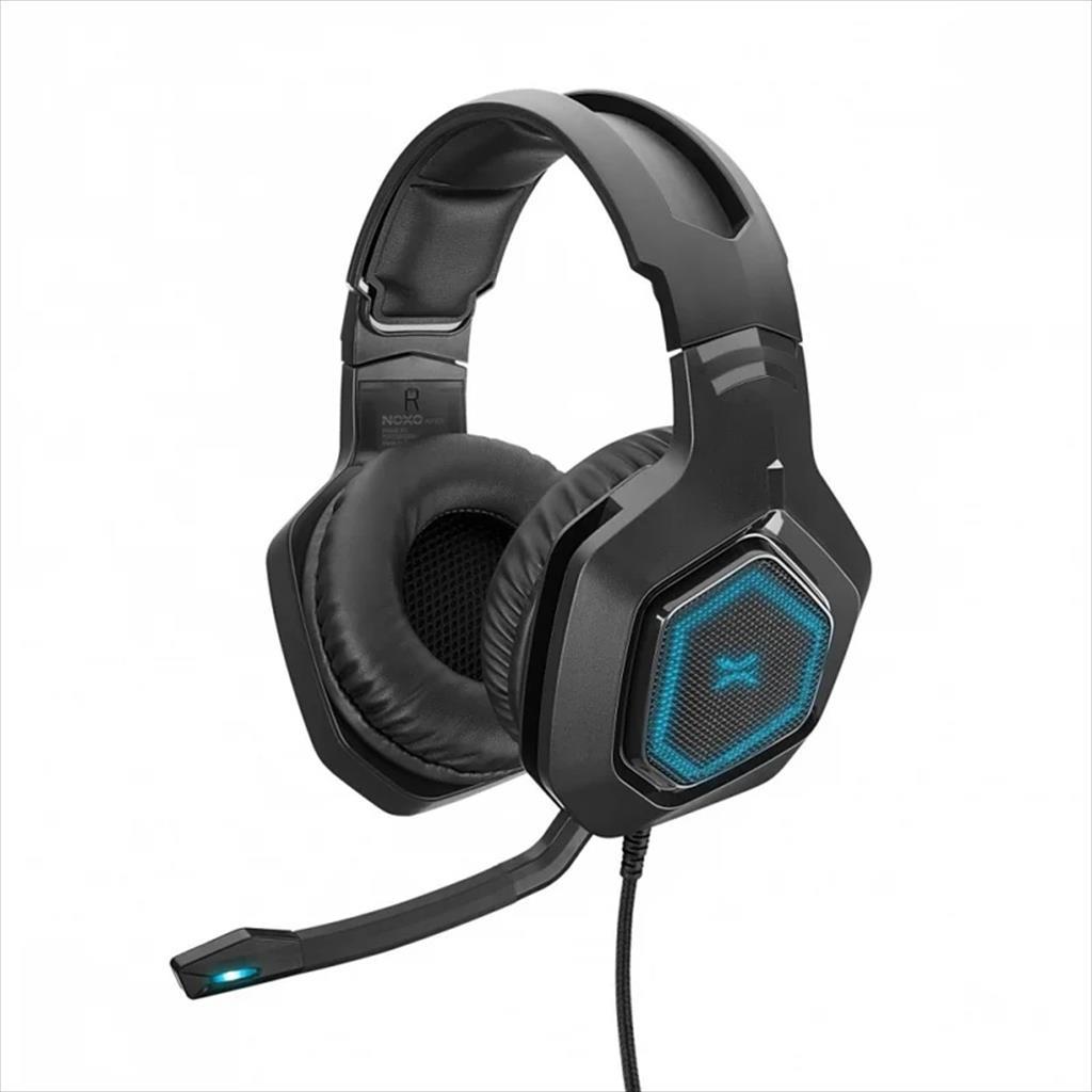 HEADPHONE NOXO APEX GAMING HEADSET, FLEXIBLE MICROPHONE, USB, VIRTUAL 7.1 SOUND, ILLUMINATED EAR CUPS AND MICROPHONE, BRAIDED CABLE 41256