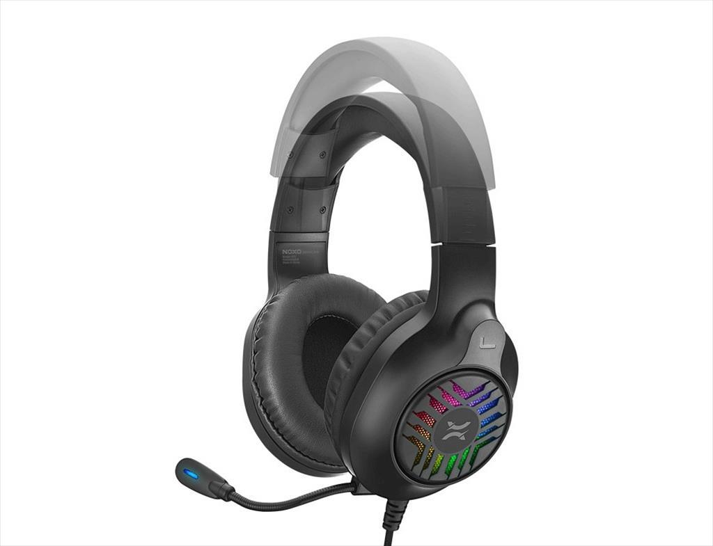 HEADPHONE NOXO SKYHORN GAMING HEADSET, FLEXIBLE MICROPHONE, 2 x 3.5 mm, USB (for illumination), RGB ILLUMINATION, BRAIDED CABLE 41258