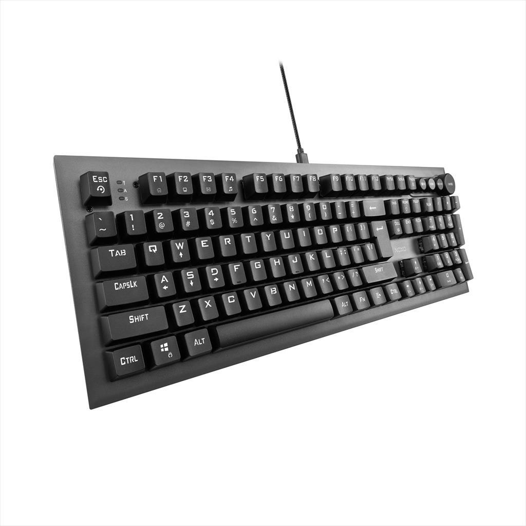 KEYBOARD MECHANICAL NOXO CONQUEROR, GAMING KEYBOARD TACTILE, USB, RAINBOW BACKLIGHT, MULTI-PURPOSE DIGITAL KNOBS, BACKLIGHT PRESETS 08524