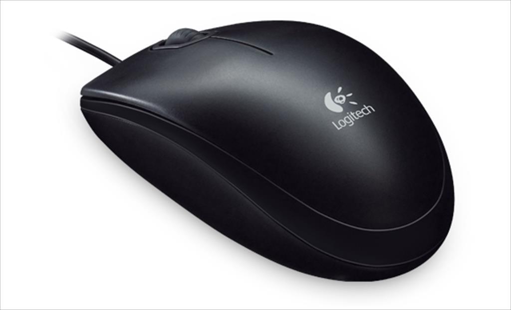 MOUSE WIRED USB LOGITECH B100 BLACK 910-003357 07058