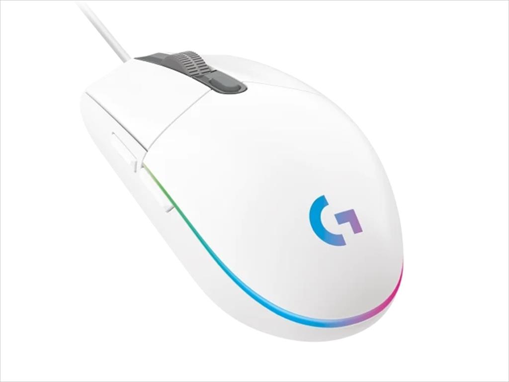 MOUSE WIRED USB LOGITECH G203 LIGHTSYNC RGB, WHITE 910-005797 07227
