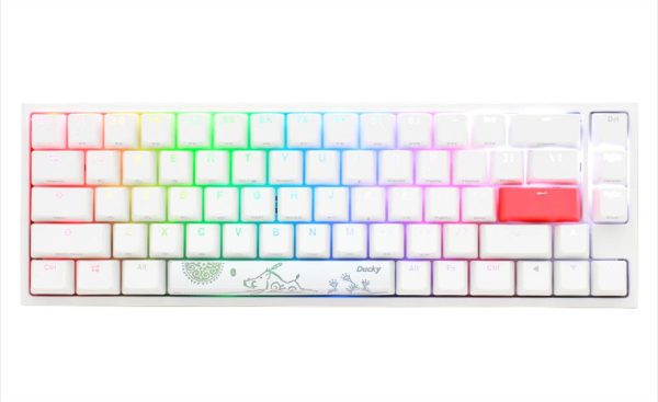 Keyboard mechanical ducky one 2 sf rgb 65% pbt double-shot keycaps kailh box brown, pure white dkon1967st-kuspdwwtk