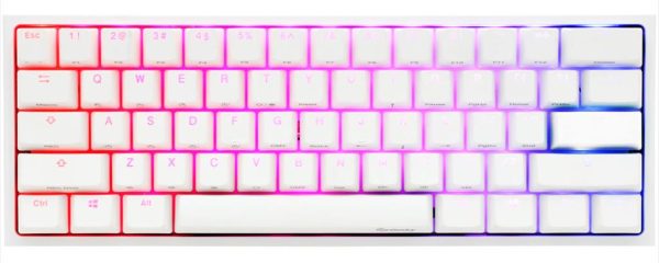 KEYBOARD MECHANICAL DUCKY ONE 2 MINI RGB 60% PBT Double-shot keycaps Kailh BOX Red, Pure White V2 DKON2061ST-KUSPDWWTR