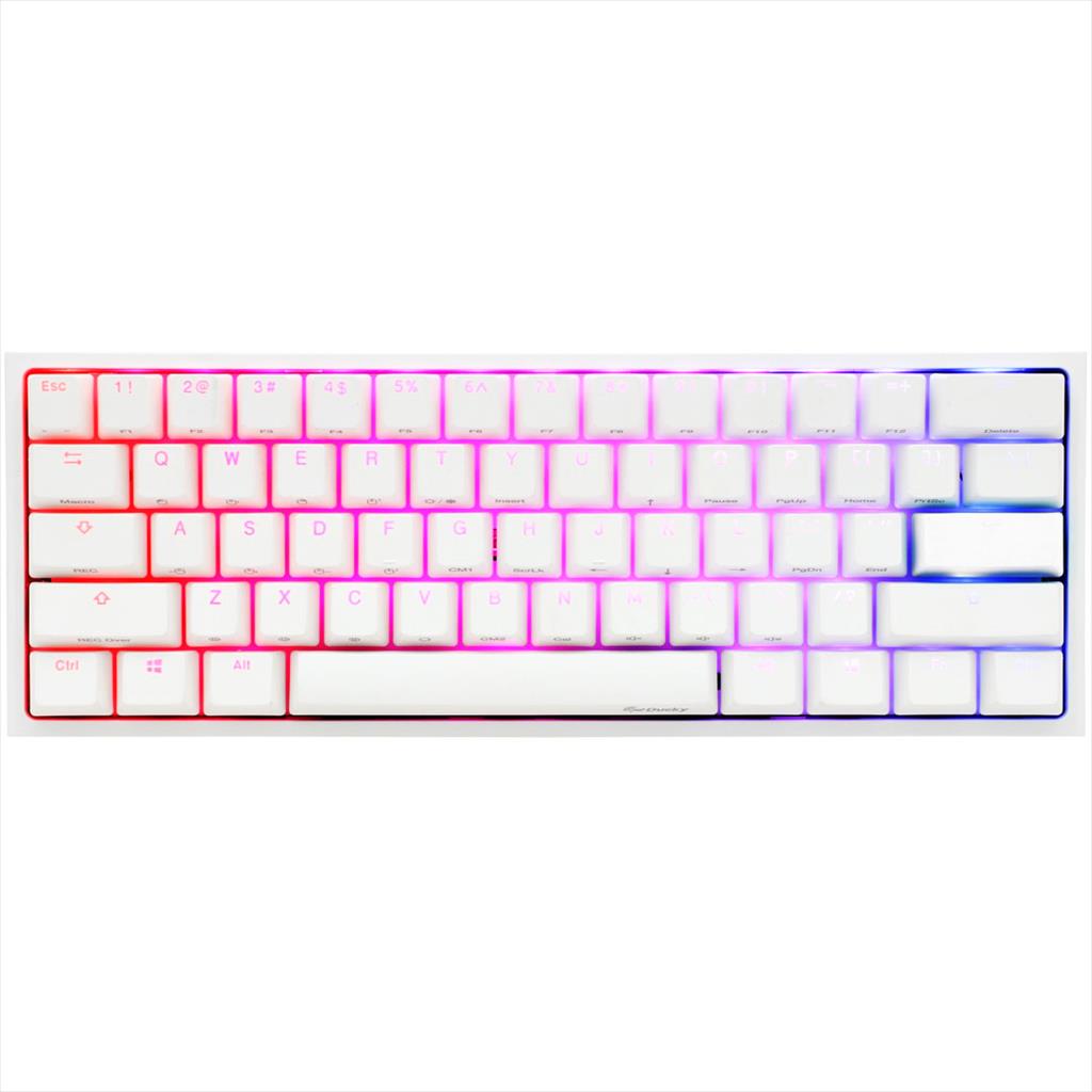 KEYBOARD MECHANICAL DUCKY ONE 2 MINI RGB 60% PBT Double-shot keycaps Kailh BOX Red, Pure White V2 DKON2061ST-KUSPDWWTR 08221
