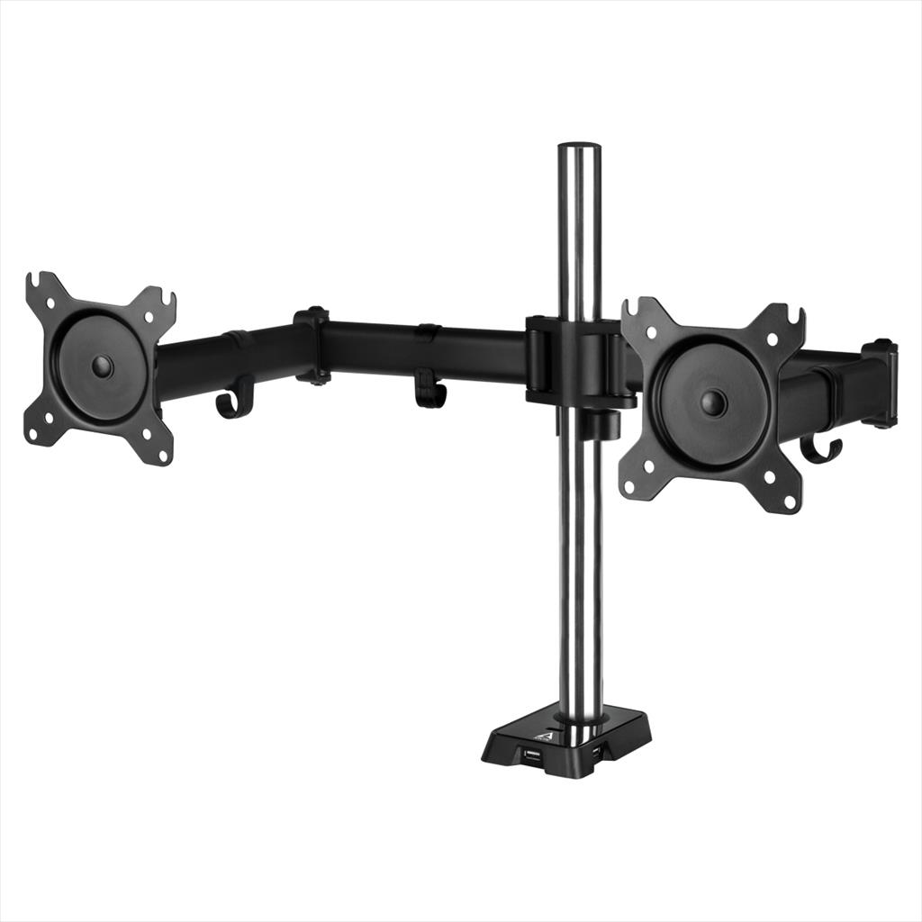 MONITOR STAND ARCTIC Z2 (Gen 3) , 2 MONITORS, up to 34",VESA 100/75mm, Tilt, Swivel, Rotation, 8kg per arm, w/ 4x USB 2.0, AEMNT00053A 09461