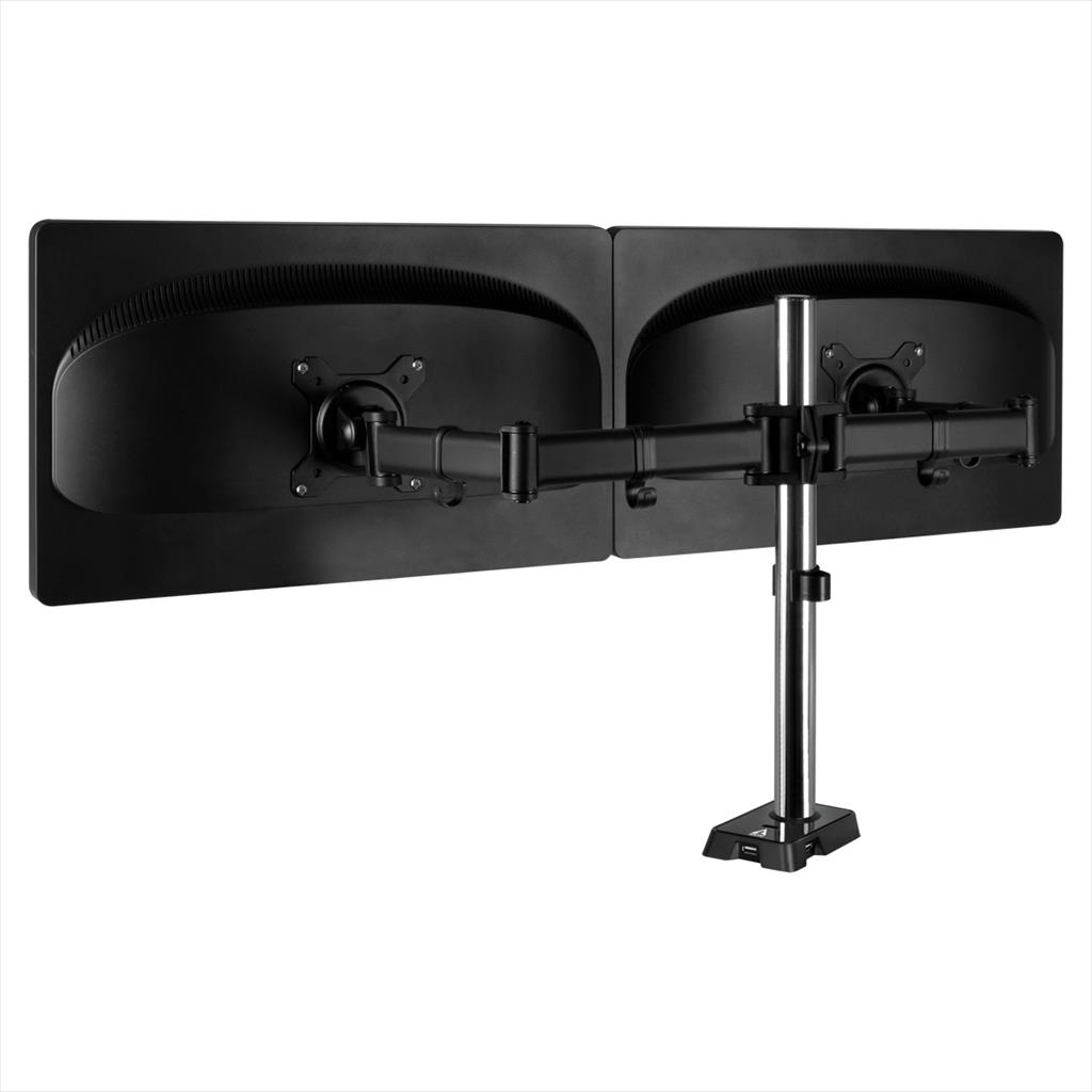 MONITOR STAND ARCTIC Z2 (Gen 3) , 2 MONITORS, up to 34",VESA 100/75mm, Tilt, Swivel, Rotation, 8kg per arm, w/ 4x USB 2.0, AEMNT00053A 09461