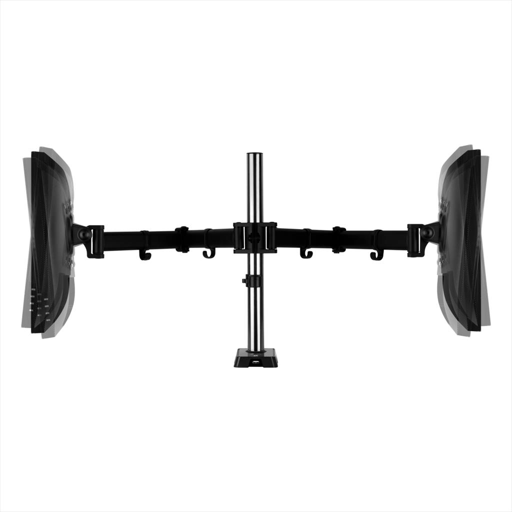 MONITOR STAND ARCTIC Z2 (Gen 3) , 2 MONITORS, up to 34",VESA 100/75mm, Tilt, Swivel, Rotation, 8kg per arm, w/ 4x USB 2.0, AEMNT00053A 09461