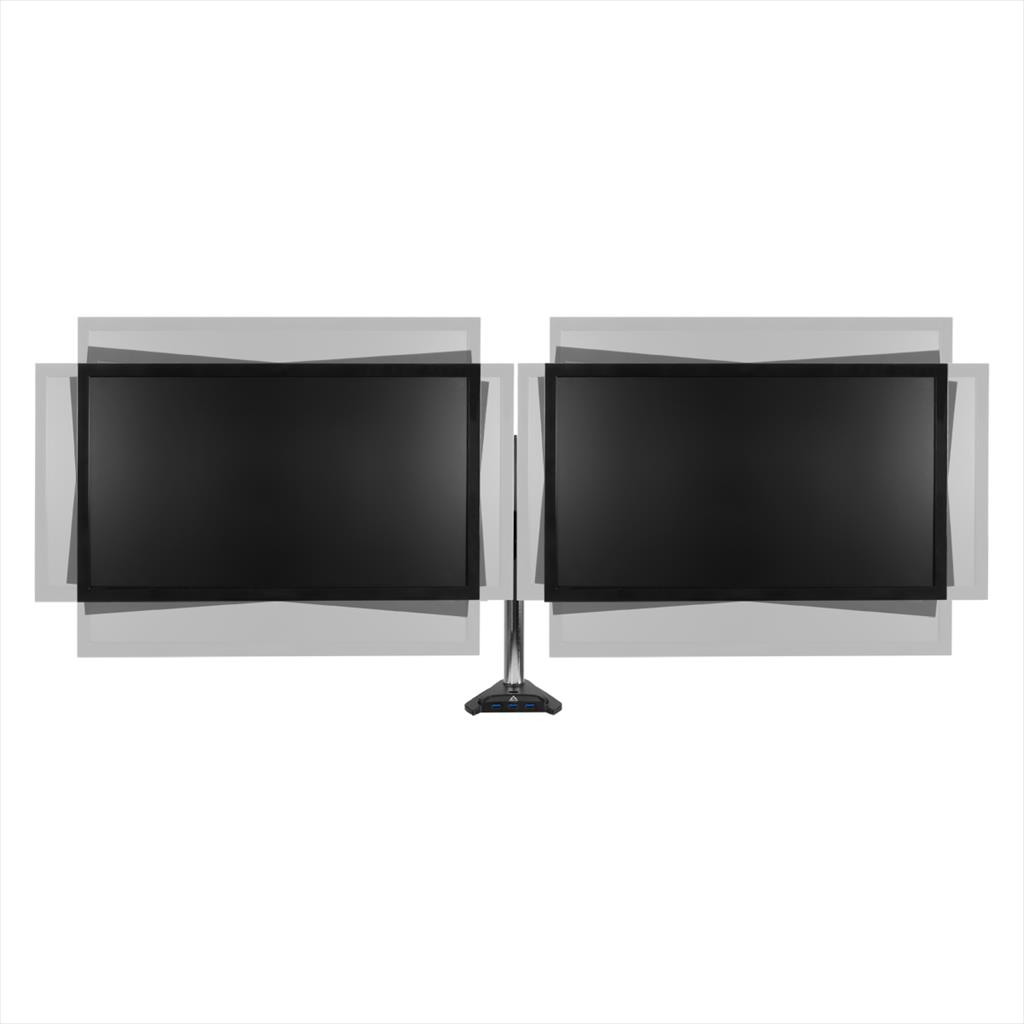 MONITOR STAND ARCTIC Z2 PRO (Gen 3) , 2 MONITORS, up to 34",VESA 100/75mm, Tilt, Swivel, Rotation, 10kg per arm, w/ 4x USB 3.0, AEMNT00050A 09462