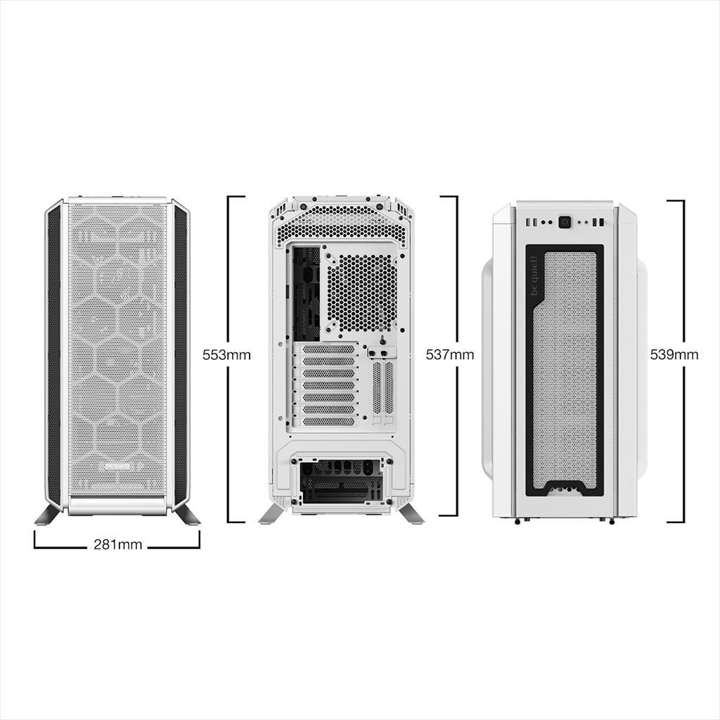 CASE BE QUIET! ATX Mid-Tower Silent Base 802, 3x140mm Pure Wings 2 PWM,Fan controller, Extra thick insulation mats, w/WINDOW, White BGW40 02273