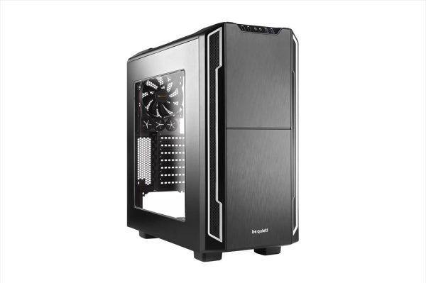 Case be quiet! atx mid-tower silent base 600, 1x120mm & 1x140mm pure wings 2, fan controller, w/window and od dvd slot, silver, bgw07