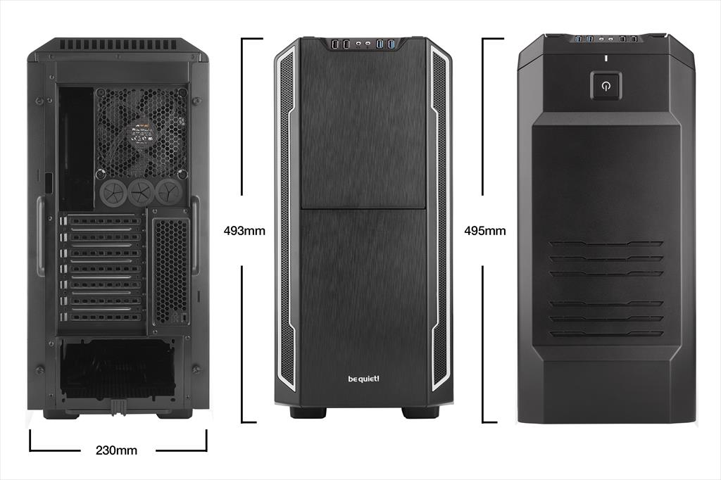 CASE BE QUIET! ATX Mid-Tower Silent Base 600, 1x120mm & 1x140mm Pure WIngs 2, Fan controller, w/WINDOW and OD DVD slot, Silver, BGW07 02304