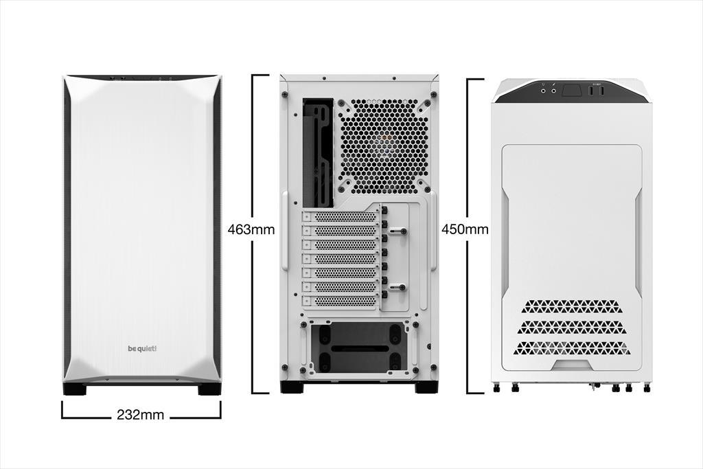 CASE BE QUIET! ATX Mid-Tower Pure Base 500, 2x140mm Pure Wings 2, Extra thick insulation mats, White BG035 02307