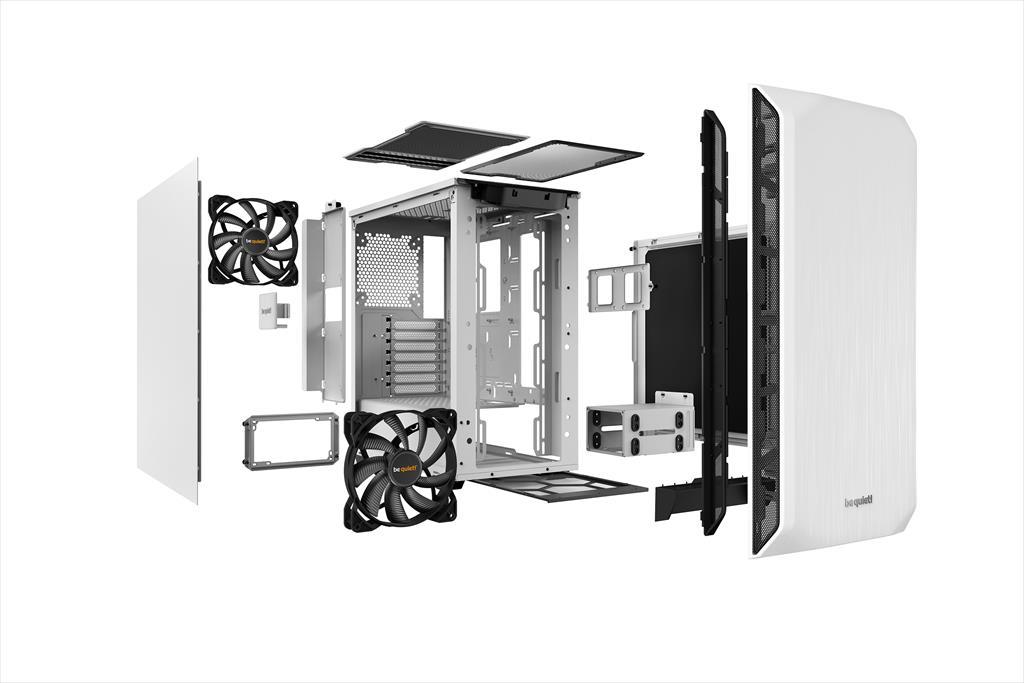 CASE BE QUIET! ATX Mid-Tower Pure Base 500, 2x140mm Pure Wings 2, Extra thick insulation mats, White BG035 02307
