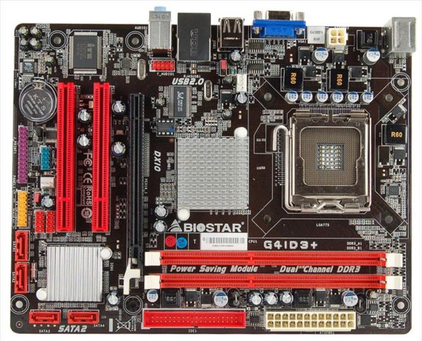 Mb 775 g41d3+ biostar 2xddr3 1333mhz, pciex16, pci,  onboard vga, 4xsataii, 1xide, 4x usb 2.0, com port, printer port header,vga port, microatx
